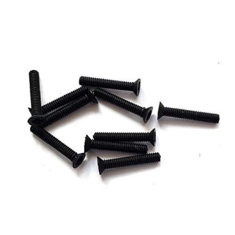 Tornillos cabeza plana Phillips M2 x 15mm Negro