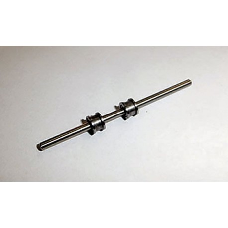 2 x rodamiento doble pestaña + eje 2,38 x 55mm