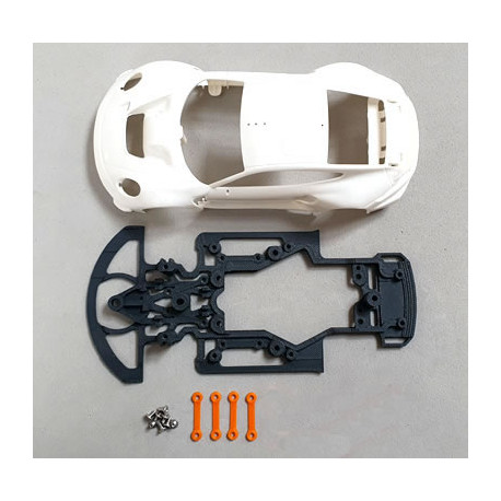Chasis Peugeot P9x8 LMH RR con rigidizadores compatible Scaleauto