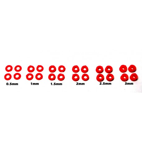 24 x separadores para eje de 0.5 / 1 / 1.5 / 2 / 2.5 y 3mm