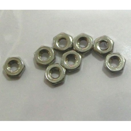 10 x Tuerca extrafina M2